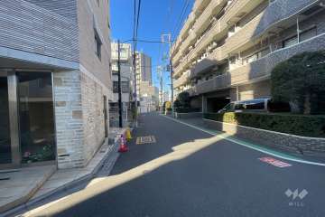 敷地の南側前面道路（東側から）