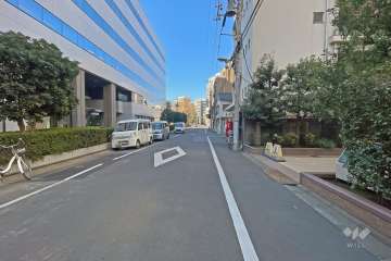 敷地の南側前面道路（東側から）
