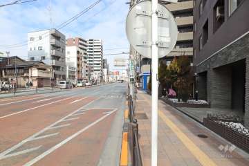 敷地西側の前面道路（南側から）