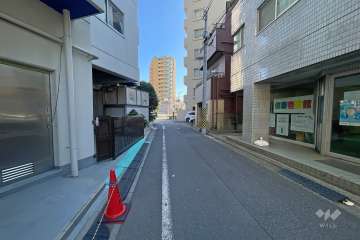 敷地南側の前面道路（西側から）