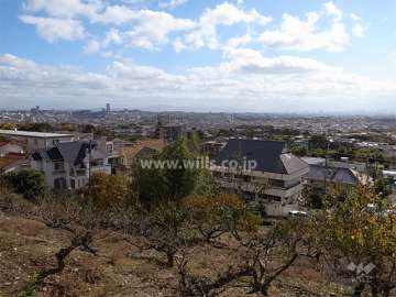 敷地内からの眺め。大阪平野を一望できます。