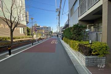 敷地東側の前面道路（北側から）