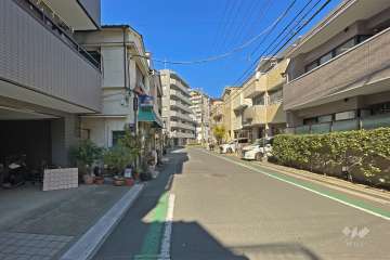 敷地の西側前面道路（南側から）