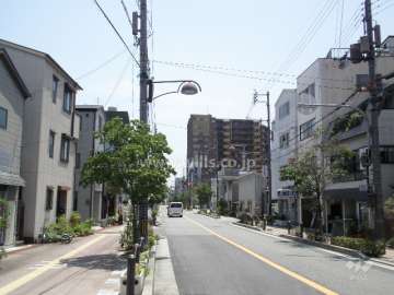 敷地東側の前面道路(北側から)