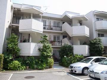 建物は総タイル張り。白系の質感のあるタイルです。