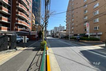 敷地北西側の前面道路（南西側から）