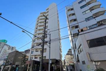 ロータリーマンションの外観(北西側より)