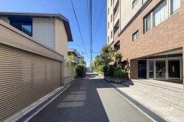 敷地東側の前面道路（北側から）