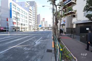 敷地北側の前面道路（西側から）