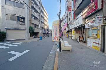 敷地北東側の前面道路（北西側から）