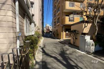 敷地の西側前面道路（南側から）
