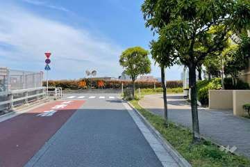 敷地西側の前面道路