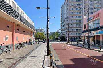 敷地東側の前面道路（北側から）