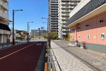 敷地東側の前面道路（南側から）