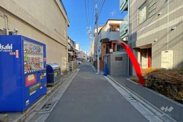 敷地西側の前面道路（南側から）