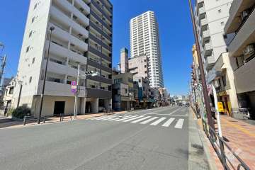 敷地東側の前面道路（南側から）