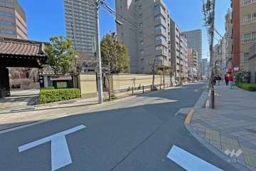 敷地北側の前面道路（西側から）