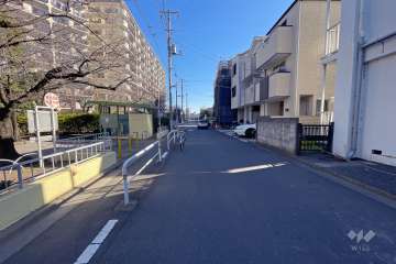 敷地北側の前面道路（西側から）