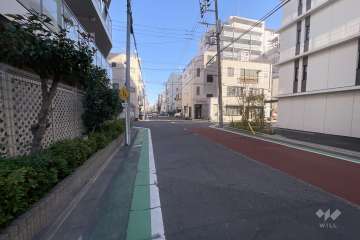 敷地北側の前面道路（西側から）
