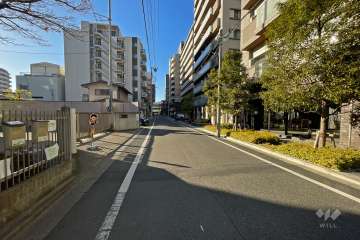 敷地南側の前面道路（東側から）