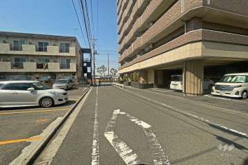 敷地の西側前面道路（南側から）