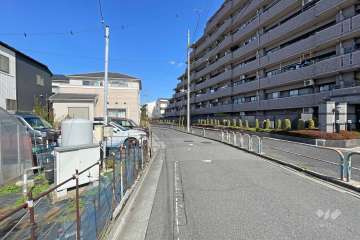 敷地西側の前面道路（南側から）