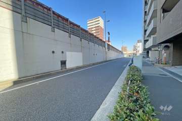 敷地西側の前面道路（南側から）