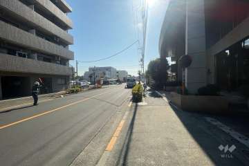 敷地の東側前面道路（北側から）