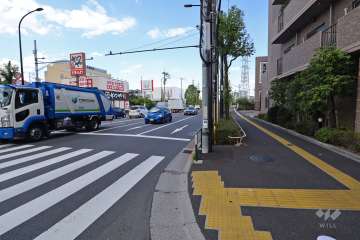 敷地北側の前面道路（西側から）