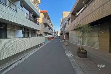 敷地西側の前面道路（南側から）