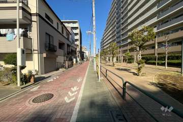 敷地西側の前面道路(南側から）