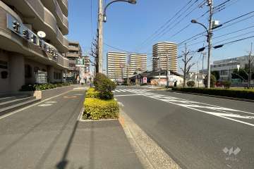 敷地の東側前面道路（南側から）