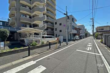 敷地の西側前面道路（北側から）