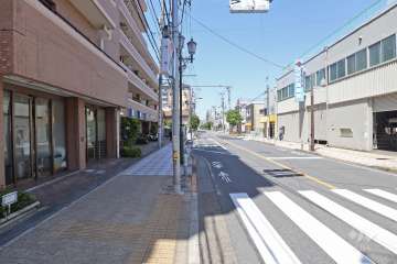 敷地東側の前面道路（南側から）