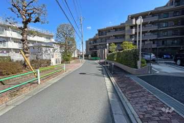 敷地北側の前面道路（西側から）