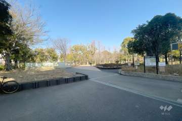 敷地に隣接したしょうぶ沼公園