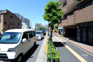 敷地の南側前面道路（東側から）
