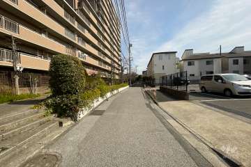 敷地南側の前面道路（西側から）