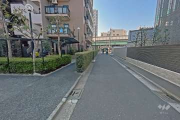 敷地の西側前面道路（北側から）
