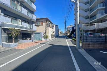 敷地南側の前面道路（西側から）