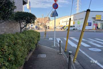 敷地東側の前面道路（南側から）