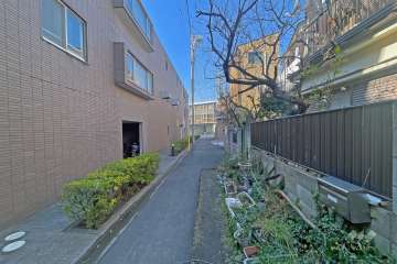 敷地の西側前面道路（北側から）