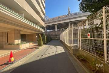 敷地の南側前面道路（西側から）　