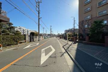 敷地の東側前面道路（北側から）