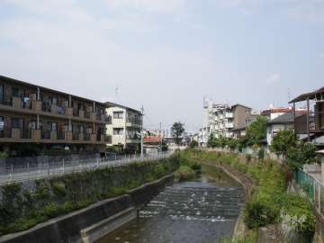 マンションのすぐ南側に箕面川が流れています。