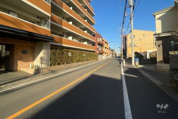 敷地の南側前面道路（西側から）