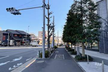 敷地北東側の前面道路（北西側から）