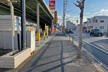 敷地西側の前面道路（北側から）