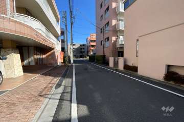 敷地西側の前面道路（南側から）