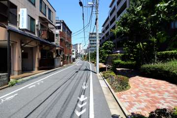 敷地の西側前面道路（南側から）